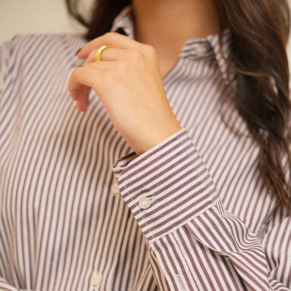 Women wine striped premium quality shirt