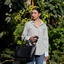 Women white and green office shirt