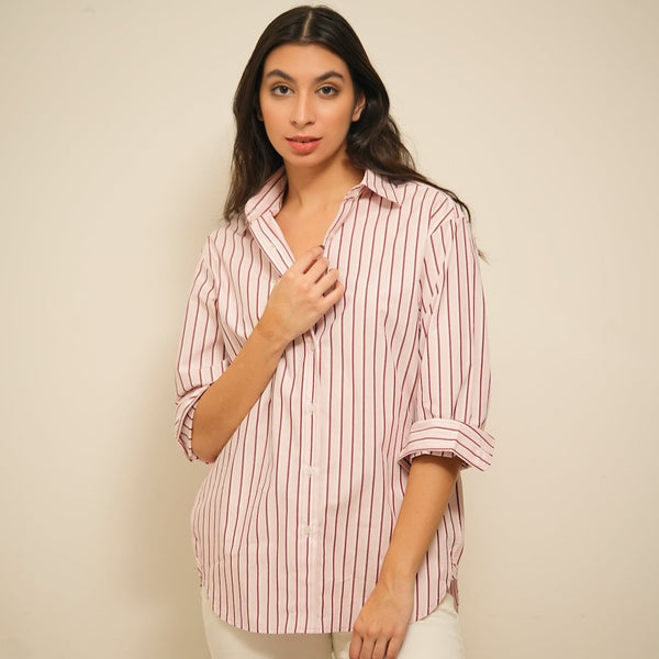 Pink boyfriend shirt for women